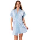 Robe Feminino Curto em Malha com Renda Manga Curta Roupão Kimono Hobby Noiva