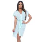 Robe Feminino De Malha Roupão Roby Robie Hobe Comportado Listrado