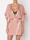 Robe feminino estilo bata manga larga em Crepe de seda - cor Rosê - Magic