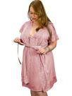 Robe Feminino Plus Size Roupão Hobby Renda Kimono Roupa de Dormir e Banho Tamanho Grande