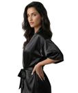 Robe Hobby Roupão Preto Curto Noiva Feminino