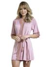 Robe Hoby Microfibra Renda Luxo Sensual Conforto Roupão Sexy Noiva Lua De Mel Chá De Lingerie
