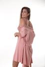 ROBE JADE em microfibra e renda ROSA
