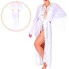 Robe Longo em Tule e Renda Lindo Sensualle Branco