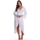 Robe Longo Feminino em Microfibra e Renda Lingerie Roupão Hobby Adulto Estilo Sedutor - ES219