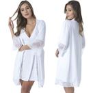 Robe Medusa de Microfibra Light e Renda Feminino