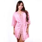 Robe robby roupão microfibra renda kimono feminino Robe robby roupão microfibra renda kimono feminino