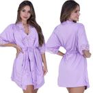 Robe Sofia de Microfibra Light e Renda Feminino