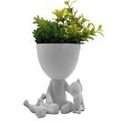 Robert Plant (Bob) com 2 Gatos - Vaso Decorativo Robert Plant (Bob) com 2 Gatos - Vaso Decorativo