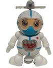 Robô Astronauta Com Luz e Som a Pilha que Gira 360 Graus e muito divertido.