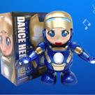 Robô Dançarina Mulher De Ferro Eletrônico Com Luz Musica Iron Woman Com Música Herói Dance Hero Azul