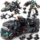 Robô de blocos de construção ENHANA SWAT Police Command Truck 585PCS Robô de blocos de construção ENHANA SWAT Police Command Truck 585PCS