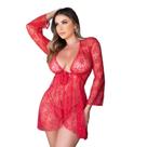 ROBY Camisola sensual curto em rendão manga longa