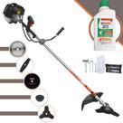 Roçadeira 43cc Terra GRH430 À Gasolina 1,7HP 6.500rpm Robusta e de Alta Performance Com 5 Opções de Cortes, Carretel + Faca 2 Pontas + Faca 3 Pontas + Faca 40 Dentes + Faca 80 Dentes + ÓLEO STIHL