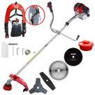 Roçadeira À Gasolina 2T Toyama RT43-L 43cc 1,7HP Com Sistema Antivibração Aparador de Grama 5 Em 1 Com Carretel Nylon e Lâmina 3 Pontas + Lâmina 2 Pontas + Lâmina 40 Dentes de Vídea + Lâmina 80 Dentes