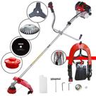 Roçadeira À Gasolina 2T Toyama RT43L 43cc 1,7HP Alta Rotação Com 4 Opções de Corte Com Carretel Nylon + Faca 3 Pontas + Faca 80 Dentes + Escova de Aço
