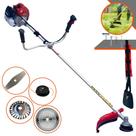 Roçadeira À Gasolina 52cc 2,5HP 10.000rpm Kawashima BCJ521-L Cortador de Grama Profissional Multifuncional Com Carretel Nylon + Lâmina Facão + Lâmina 40 Dentes de Vídea + Disco Escova de Aço 24 Cerdas