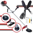 Roçadeira À Gasolina Anmax CG430P-TB 43cc 2HP 9.000rpm 2T Robusta e Resistente de Alta Performance Multifuncional Com Carretel de Nylon + Lâmina 2 Pontas + Lâmina Disco 80 Dentes