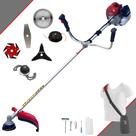 Roçadeira À Gasolina Kawashima BCJ431L 43cc 1,7HP Para Todos os Tipos de Trabalhos Com Carretel de Nylon + Lâmina 2 Pontas + Lâmina 3 Pontas + Lâmina 6 Pontas + Lâmina 40 Dentes de Vídea + Trimmer