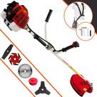 Roçadeira À Gasolina Kawashima KW52-L 52cc 2T 2,5HP de Potência 10.000rpm Aparador de Grama 5 Em 1 Com Carretel de Nylon e Lâmina 3 Pontas + Lâmina 2 Pontas + Lâmina 6 Pontas + Lâmina 40 Dentes Vídea