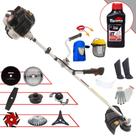 Roçadeira À Gasolina Kawashima KW52LE 52cc 2,5HP 10.000rpm Com 8 Opções de Cortes Com Facas 2 Pontas, 3 Pontas, 6 Pontas, 40 Dentes Vídea, 80 Dentes, Trimmer, Escova e Carretel + EPI + ÓLEO TOYAMA 2T