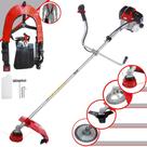 Roçadeira À Gasolina RT52-L Toyama 2HP 52cc 10.000rpm Com 4 Opções de Corte Lâmina 3 Pontas, Lâmina 40 Dentes, Carretel de Nylon e Escova de Aço