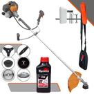Roçadeira À Gasolina Tekna RL430-P 43cc Com Faca 3 Pontas e Carretel + Facas 2 Pontas, 40 Dentes Vídea, 80 Dentes e Escova de Aço + ÓLEO TOYAMA