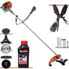 Roçadeira À Gasolina Tekna RL520ACNTK Multifuncional 52cc 2HP Aparador de Grama Com 5 Opções de Cortes, Carretel e Kit 4 Facas + ÓLEO TOYAMA 2T