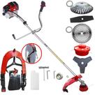Roçadeira À Gasolina Toyama RT43L 43cc 2T 1,7HP de Potência Com 5 Opções de Corte Com Carretel Nylon + 3 Facas + Escova de Aço Para Pavers e Concreto