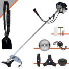 Roçadeira À Gasolina Toyama TBC43H Motor 2T 43cc 1,7HP 12.000rpm Alta Performance Roçadeira Completa Com Carretel de Nylon e Kit 4 Lâminas de Corte