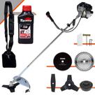 Roçadeira À Gasolina Toyama TBC43H Multifuncional 43cc 1,7HP Com Sistema Antivibração 5 Opções de Cortes, Carretel Nylon e Kit 4 Facas + ÓLEO TOYAMA Roçadeira À Gasolina Toyama TBC43H Multifuncional 43cc 1,7HP Com Sistema Antivibração 5 Opções de Cortes, Carretel Nylon e Kit 4 Facas + ÓLEO TOYAMA