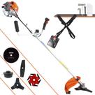 Roçadeira À Gasolina Vulcan VR430P 43cc 1,7HP Alta Rotação e Potência Completa Com Guidão Antivibração Carretel Nylon e Lâmina 3 Pontas + Kit Extra Lâmina 2 Pontas, Lâmina 6 Pontas e Lâmina 80 Dentes