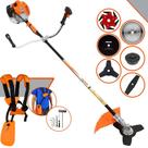 Roçadeira À Gasolina Vulcan VR520-H 2T 52cc 2,5HP Para Todos os Tipos de Trabalhos Com Carretel de Nylon + Faca 2 Pontas + Faca 3 Pontas + Faca 6 Pontas + Disco 40 Dentes de Vídea + Disco 80 Dentes