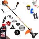 Roçadeira À Gasolina Vulcan VR520H 52cc 2,5HP 10.000rpm Com 8 Opções de Cortes Com Facas 2 Pontas, 3 Pontas, 6 Pontas, 40 Dentes de Vídea, 80 Dentes, Trimmer, Escova e Carretel + EPI + ÓLEO TOYAMA 2T