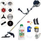Roçadeira Anmax CG430B 43cc 1,7HP 12.000rpm Para Todos os Tipos de Trabalhos Com Carretel + Facas 2 Pontas + 3 Pontas + 6 Pontas + 40 Dentes de Vídea + 80 Dentes + Trimmer + Escova + EPI + ÓLEO STIHL