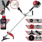 Roçadeira Anmax CG520PTB 2T 52cc 2,2HP Alta Rotação 8 Em 1 Com Carretel e Faca 2 Pontas + Kit Faca 3 Pontas, Faca 6 Pontas, Faca 40 Dentes Vídea, Faca 80 Dentes, Trimmer e Escova de Aço + ÓLEO TOYAMA