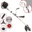 Roçadeira Aparador de Grama À Gasolina Kawashima KW43LE 43cc 1,7HP 10.000rpm Completa Com 5 Opções de Cortes Com Carretel de Nylon + Lâmina Facão + Lâmina 3 Pontas + Lâmina 6 Pontas + Lâmina 40 Dentes