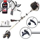 Roçadeira Aparador de Grama À Gasolina Kawashima KW52LE 2,5HP 52cc 2T Alta Rotação Robusta e de Alta Performance Com Lâmina 3 Pontas e Carretel de Nylon + ÓLEO TOYAMA 2 Tempos
