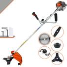 Roçadeira Aparador de Grama À Gasolina Vulcan VR330P 33cc 1,2HP 10000rpm Completa Com 5 Opções de Cortes Com Cabeçote de Nylon + Lâmina 2 Pontas + Lâmina 3 Pontas + Lâmina 40 Dentes de Vídea + Trimmer