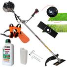 Roçadeira Aparador de Grama Anmax CG430B À Gasolina 43cc 1,7HP 12.000rpm 2T Robusta e Resistente de Alta Performance Com Carretel de Nylon + Lâmina 2 Pontas + ÓLEO STIHL 2T