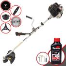 Roçadeira Aparador de Grama Kawashima KW52LE À Gasolina 52cc 2,5HP Alta Rotação e Performance Com Kit Faca 2 Pontas, Faca 3 Pontas, Faca 40 Dentes e Faca 80 Dentes + Carretel Nylon + ÓLEO TOYAMA 2T Roçadeira Aparador de Grama Kawashima KW52LE À Gasolina 52cc 2,5HP Alta Rotação e Performance Com Kit Faca 2 Pontas, Faca 3 Pontas, Faca 40 Dentes e Faca 80 Dentes + Carretel Nylon + ÓLEO TOYAMA 2T