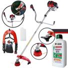 Roçadeira Aparador de Grama Máquina de Cortar Grama Á Gasolina Toyama RT43-L RT43L RT-43L 2T 43cc 1,7HP 10.000RPM Com Lâmina de Corte e Cabeçote Nylon e Cinto de Sustentação Duplo + ÓLEO STIHL 2T