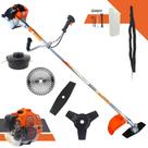 Roçadeira Aparador de Grama Profissional À Gasolina Vulcan VR430S 43cc 2T 1,7HP 10.000rpm Multifuncional Completa 4 Em 1 Com Carretel de Nylon + Faca 2 Pontas + Faca 3 Pontas + Faca 40 Dentes de Vídea