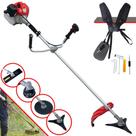 Roçadeira Aparador de Grama Profissional Anmax CG430P À Gasolina 2T 43cc 2HP 9.000rpm Multifuncional Com Carretel de Nylon e lâmina Facão + Lâmina 3 Pontas e Lâmina 80 Dentes Extra