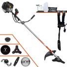 Roçadeira Aparador de Grama Terra GRH430 À Gasolina 2T 43cc 1,7HP 6.500rpm Profissional Multifunções Com Carretel Nylon + Lâmina Facão + Lâmina 3 Pontas + Lâmina 40 Dentes + Lâmina 80 Dentes + Trimmer