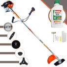 Roçadeira Aparador de Grama Vulcan VR430S À Gasolina 43cc 1,7HP Alta Rotação e Performance Com Kit Faca 2 Pontas, Faca 3 Pontas, Faca 40 Dentes e Faca 80 Dentes + Carretel de Nylon + ÓLEO STIHL 2T