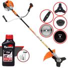 Roçadeira Aparador de Grama Vulcan VR520H À Gasolina 52cc 2,5HP Alta Rotação e Performance Com Kit Faca 2 Pontas, Faca 3 Pontas, Faca 40 Dentes e Faca 80 Dentes + Carretel de Nylon + ÓLEO TOYAMA 2T