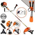 Roçadeira Aparador de Grama Vulcan VR620H À Gasolina 2 Tempos 62cc 3HP de Potência 12.500rpm Profissional Multifunções Com Carretel Nylon + Lâmina Facão + Lâmina 3 Pontas + Lâmina 40 Dentes de Vídea