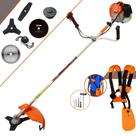 Roçadeira Aparador de Grama Vulcan VR620H À Gasolina 62cc 3HP 12.500rpm Profissional Multifunções Com Carretel Nylon + Lâmina Facão + Lâmina 3 Pontas + Lâmina 40 Dentes + Lâmina 80 Dentes + Trimmer