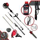 Roçadeira Bipartido Motopoda e Podador de Cerca Viva 43cc Toyama TBC43-MT Com Carretel de Nylon + Lâmina 3 Pontas + Sabre 10” + Extensor + ÓLEO TOYAMA